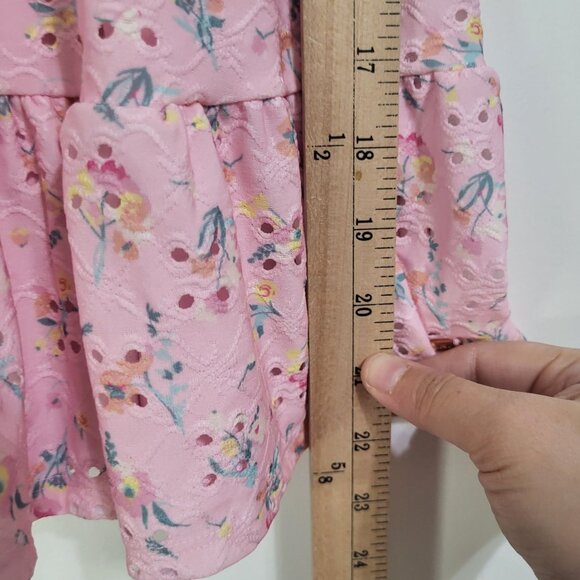 TAHARI Girls SZ 4 Pink Floral Eyelet Sundress Summer Spring - Picture 8 of 11